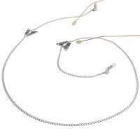 Silver-colored metal non-slip chain, with butterflies, for glasses and masks GL046