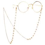 Metal non-slip gold chain, with gold crystal, for glasses and masks GL109