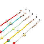 Gold-colored metal non-slip chain with rice beads, with polymer clay fruit, star, for glasses and masks GL1288-1