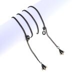Black-colored metal non-slip chain, with pendant airplane, for glasses and masks GL838