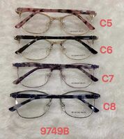 Metal frame for glasses with spring hinges 9749B