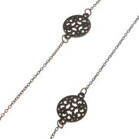 Bronze-colored metal non-slip chain, with a hollow circle, for glasses and masks GL127