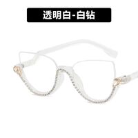 Plastic nylor glasses with blue light protection and rhinestones for women 4357-97174-PN