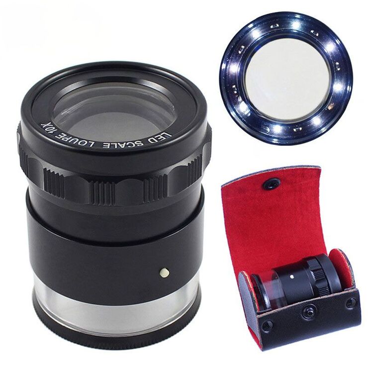 Portable pocket magnifier with backlight 7175, diameter: 35 mm, magnification: 10X