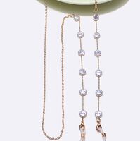 Gold-colored metal non-slip chain, with pearl, for glasses and masks GL1395