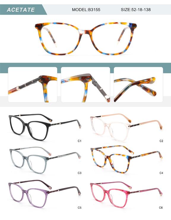 Оправа пластиковая из ацетата женская с флексом B3155-DA