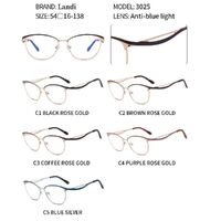 Protective metal glasses with anti-blue light lenses Landi LD3025