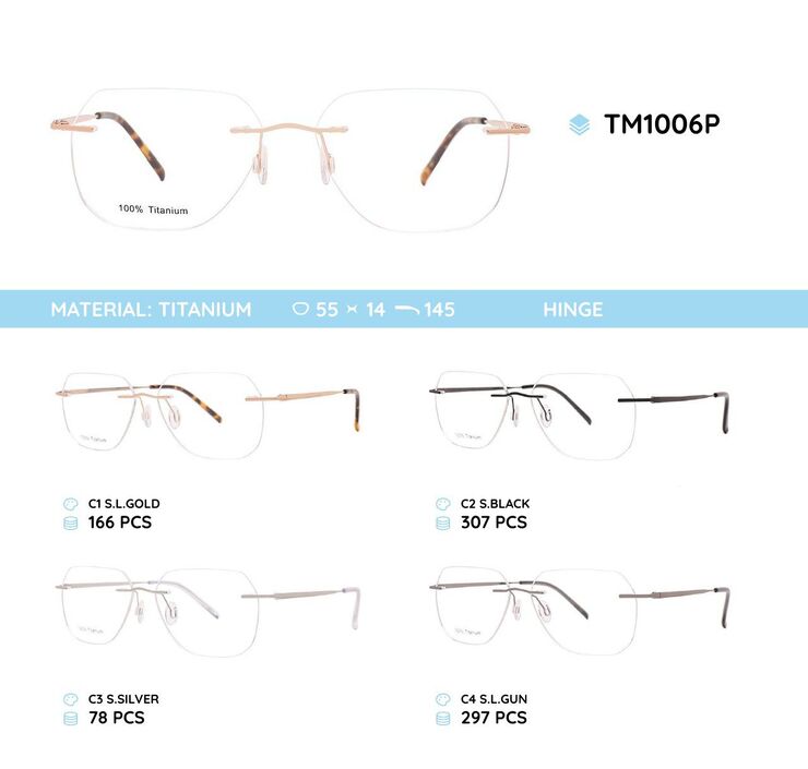 Titanium frames rimless TM1006P