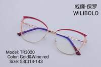 Оправа металл + TR90 ультратонкая с флексом Wilibolo TR3020