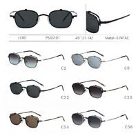 Солнцезащитные поляризационные женские металлические очки Leke PS33101