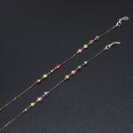 Gold-colored metal non-slip chain, with colored eyes, for glasses and masks GL717