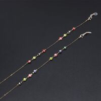 Металлическая нескользящая цепочка золотого цвета, с цветными глазами, для очков и масок GL717