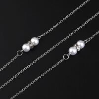 Metal non-slip chain, with pearl and rhinestones, for glasses and masks GL890