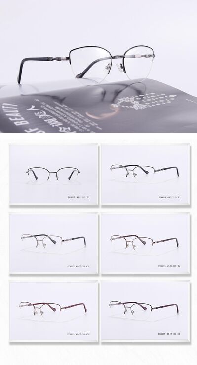 Оправа металлическая полуободковая женская с флексом SYJ6015-DA