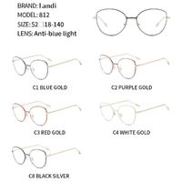 Protective metal glasses with anti-blue light lenses Landi LD812
