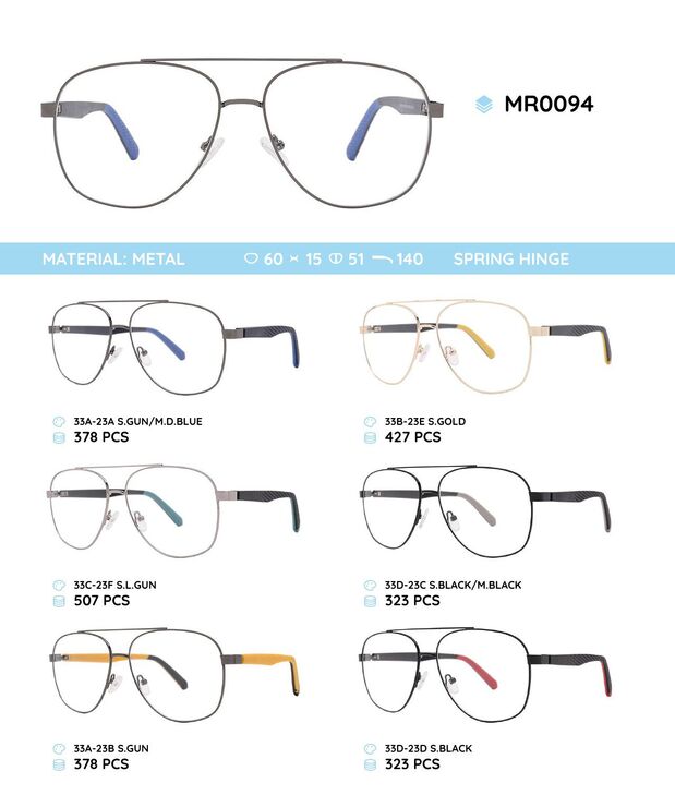 Metal frame with TR-90 temples with spring hinges MR0094