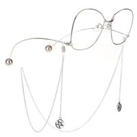 Silver-colored metal non-slip chain, with star pendant, for glasses and masks GL452