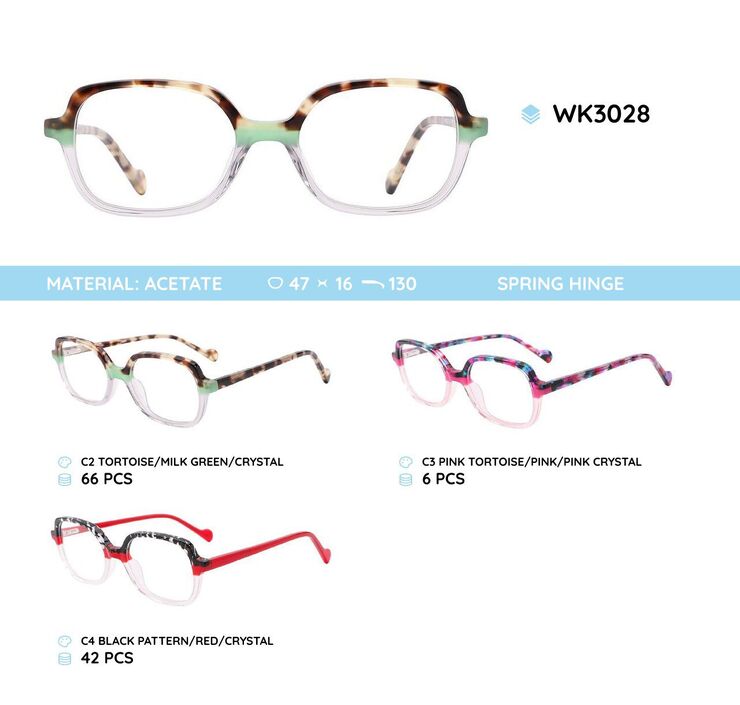 Acetate plastic frames for kids WK3028