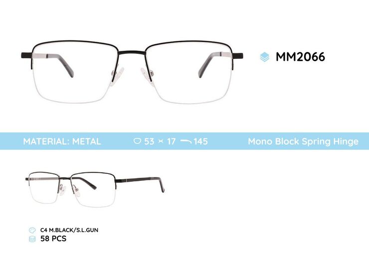 Оправа для очков металлическая мужская полуободковая MM2066