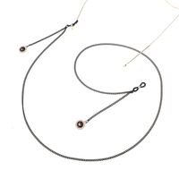 Металлическая нескользящая цепочка черного цвета, с подвеской корона с жемчугом, для очков и масок GL832