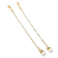 Metal non-slip chain, with pearls and rhinestones, for glasses and masks GL191