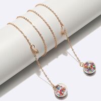 Металлическая нескользящая цепочка золотого цвета, с подвеской в форме шара, для очков и масок GL1495