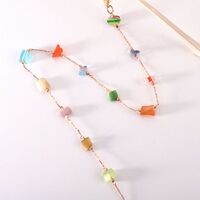 Gold-colored metal non-slip chain, with colorful stone, for glasses and masks GL1887
