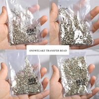 Set of rhinestones with flat bottom for decorating frames and glasses PD0022, colors: white and AB, 1.3-6.5 mm