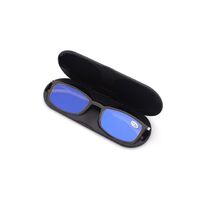Plastic reading pince-nez glasses with case 6012-铁盒, diopters from +1.00 to +3.50, RMC=62-64