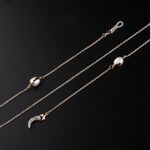 Gold-colored metal non-slip chain, with freshwater pearl, for glasses and masks GL952