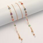 Gold-colored metal non-slip chain, with colorful and hollow butterfly, for glasses and masks GL1850