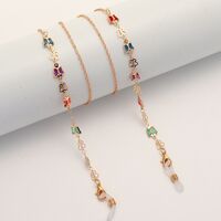Gold-colored metal non-slip chain, with colorful and hollow butterfly, for glasses and masks GL1850