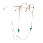 Metal non-slip chain, with turquoise cross, for glasses and masks GL1006