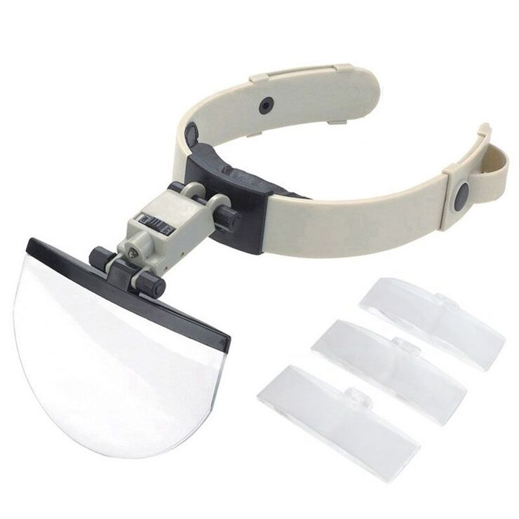Binocular magnifier with backlight, magnifying glass with head mount 81003-XX, magnification: 2X, 3,8X, 4,5X, 5,5X
