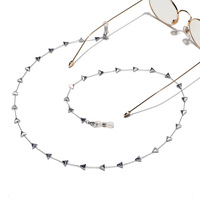 Hexagonal pearl stainless steel glasses chain GS048