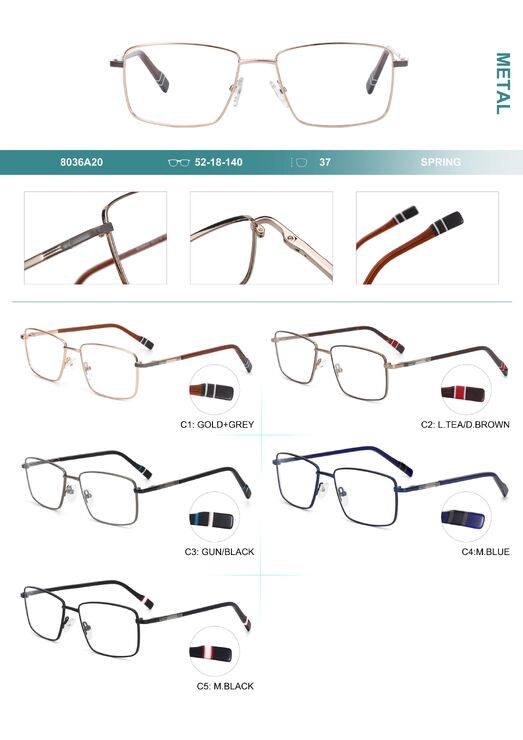 Оправа металлическая полуободковая с флексом Big City 8036A20