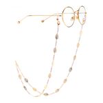 Metal non-slip chain with gold hollow leaves pearl for glasses and masks GL945