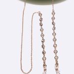 Gold-colored metal non-slip chain, with rhinestone, for glasses and masks GL1412