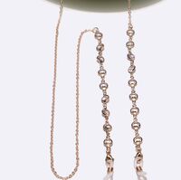 Gold-colored metal non-slip chain, with rhinestone, for glasses and masks GL1412