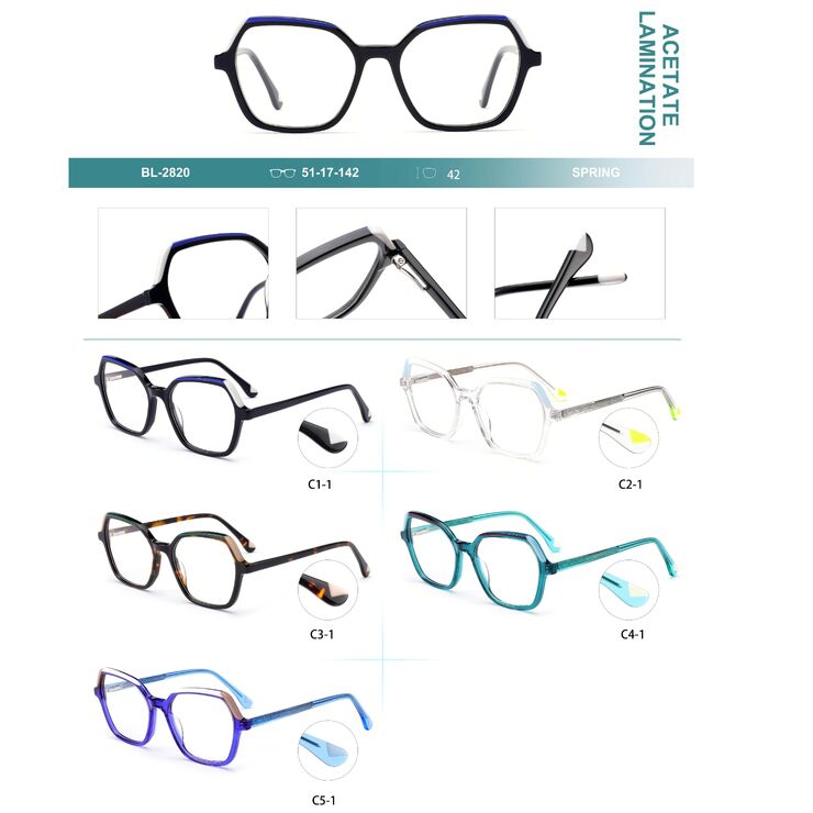 Plastic frames for glasses, acetate lamination with spring hinges Big City BL-2820