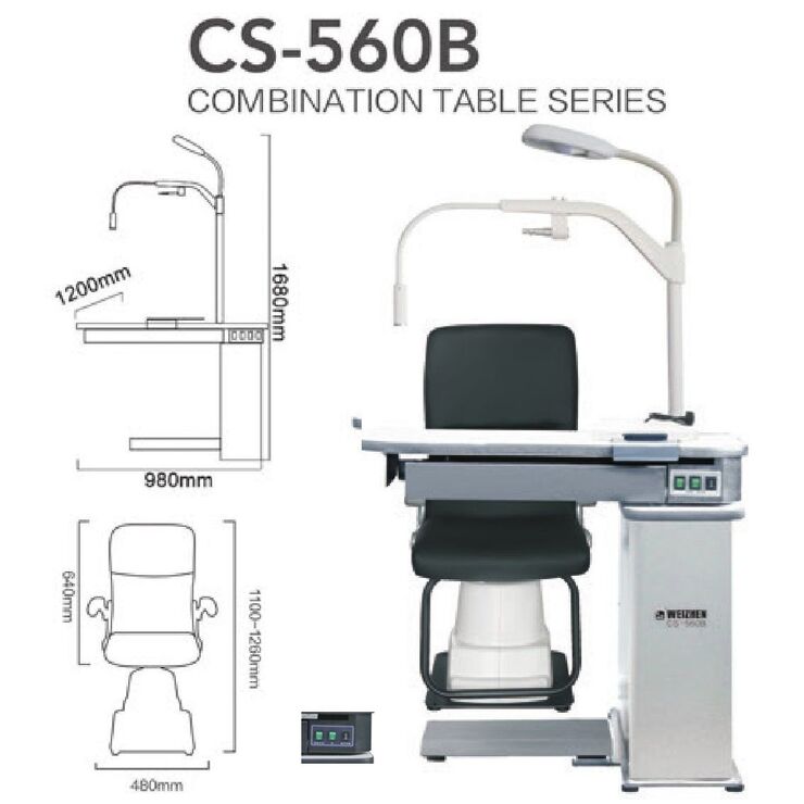 Ophthalmologist workstation, combined table + chair CS-560B, tabletop 980*490 mm
