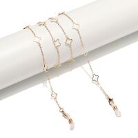 Gold-colored metal non-slip chain, with hollow flowers, for glasses and masks GL1518