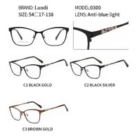 Protective metal glasses with anti-blue light lenses Landi LD0300