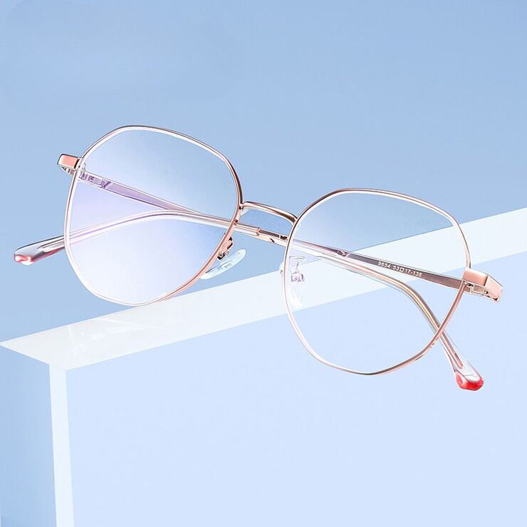 Очки металлические с защитой от синего света 9654-3-GT