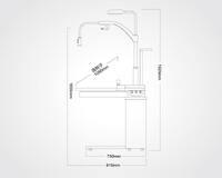 Рабочее место офтальмолога, комбинированный стол с кнопочным управлением + кресло S-880B, столешница 880*500 мм 