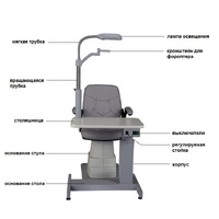 Рабочее место офтальмолога, комбинированный стол C-D, столешница 720*430 мм 