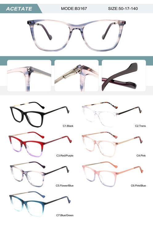 Оправа пластиковая из ацетата женская с флексом B3167-DA