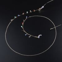 Metal non-slip chain, with colorful crystal, for glasses and masks GL934