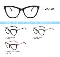 Plastic acetate eyeglasses frame for women with spring hinges WD4283P