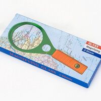 Magnifier with compass, magnifying glass with handle 1014-XX, diameter: 90 mm and 25 mm, magnification: 3X and 8X